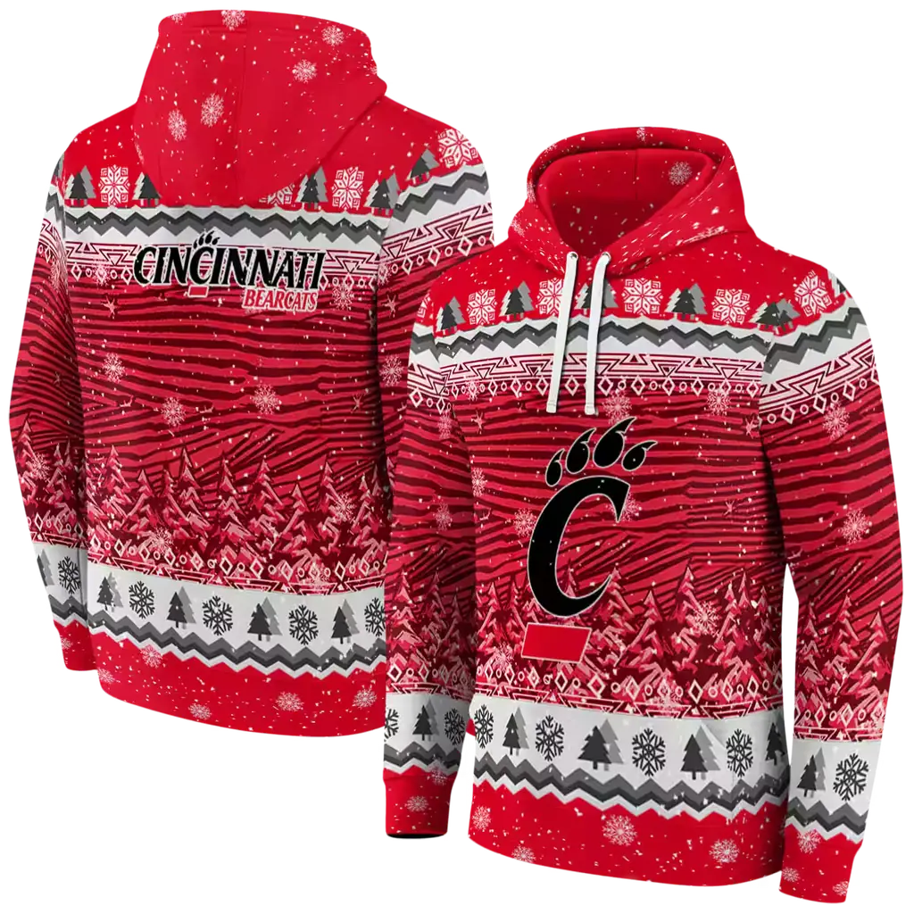cincinnati bearcats christmas trees red hoodie fashion forward cincinnati bearcats christmas trees red hoodie fashion forward