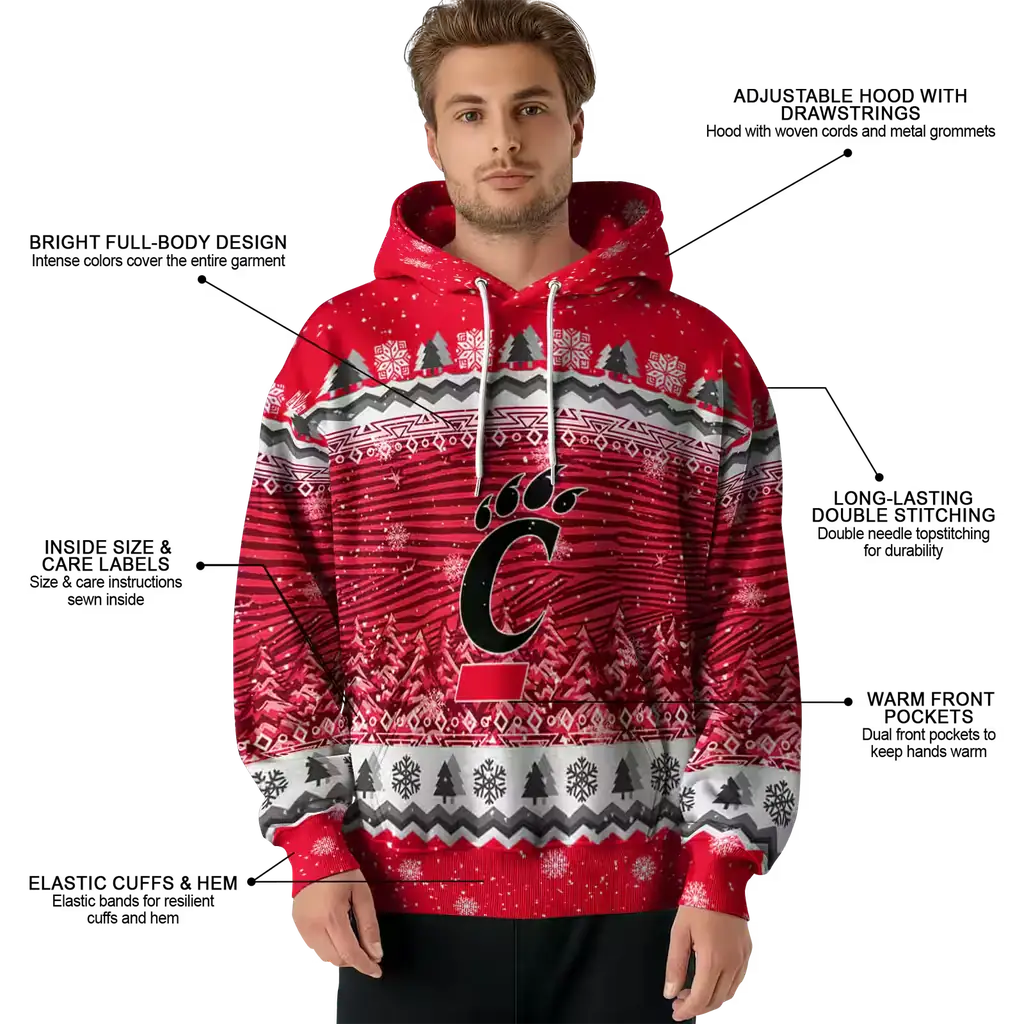cincinnati bearcats christmas trees red hoodie latest model cincinnati bearcats christmas trees red hoodie latest model