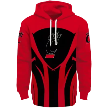 cincinnati bearcats concentric lines red black hoodie best selling