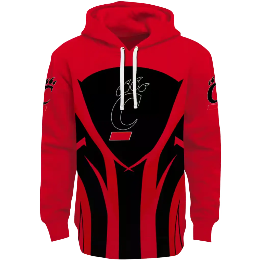 cincinnati bearcats concentric lines red black hoodie best selling cincinnati bearcats concentric lines red black hoodie best selling
