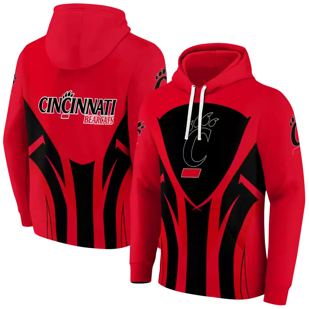 cincinnati bearcats concentric lines red black hoodie fashion forward cincinnati bearcats concentric lines red black hoodie fashion forward
