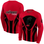 cincinnati bearcats concentric lines red black hoodie best selling