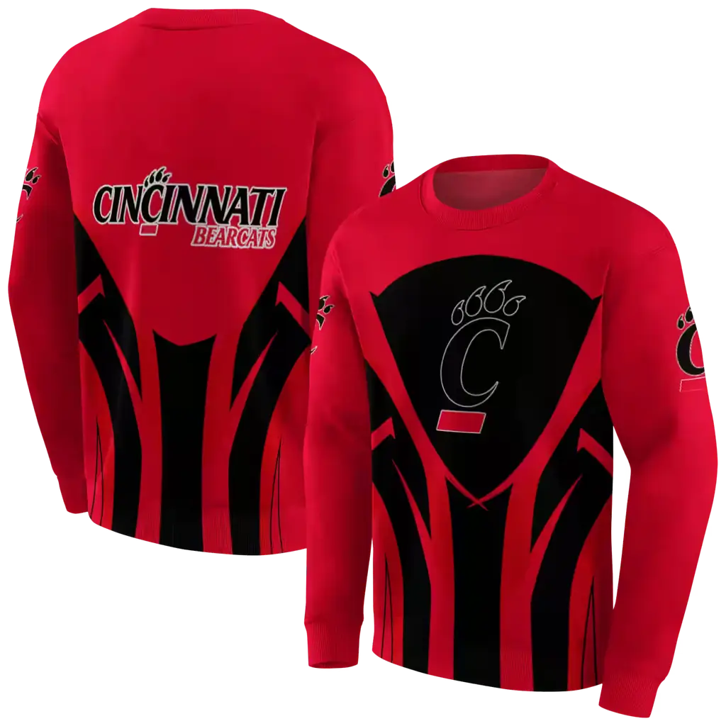 cincinnati bearcats concentric lines red black hoodie premium grade cincinnati bearcats concentric lines red black hoodie premium grade