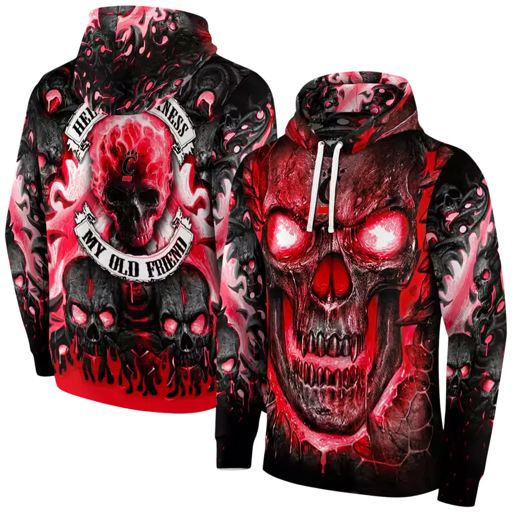 cincinnati bearcats demonic skull red black hoodie fashion forward cincinnati bearcats demonic skull red black hoodie fashion forward