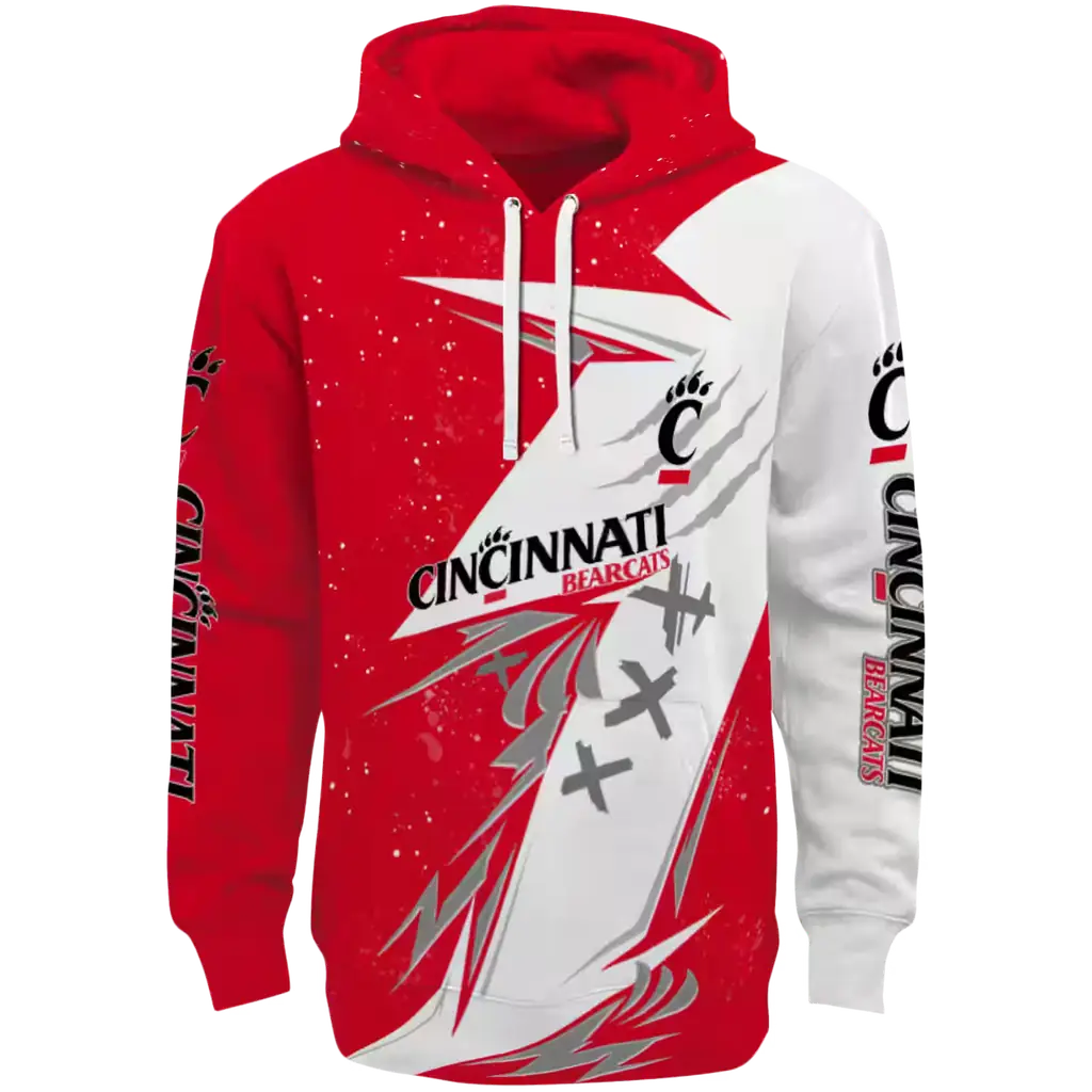 cincinnati bearcats dynamic slash red white hoodie best selling cincinnati bearcats dynamic slash red white hoodie best selling