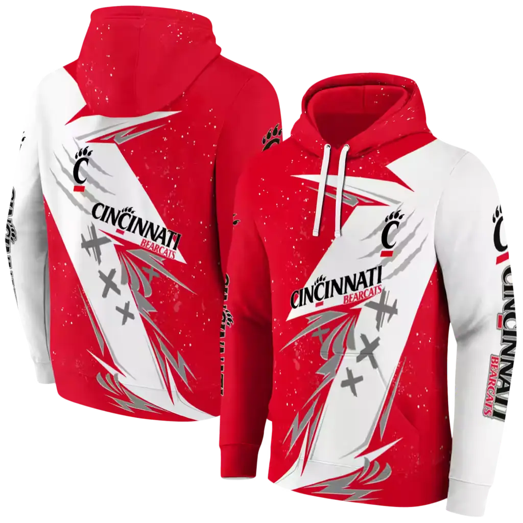 cincinnati bearcats dynamic slash red white hoodie fashion forward cincinnati bearcats dynamic slash red white hoodie fashion forward