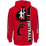 cincinnati bearcats football heartbeat red hoodie best selling