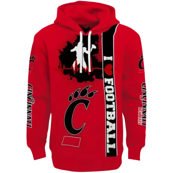 cincinnati bearcats football heartbeat red hoodie best selling
