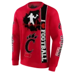 cincinnati bearcats football heartbeat red hoodie best selling