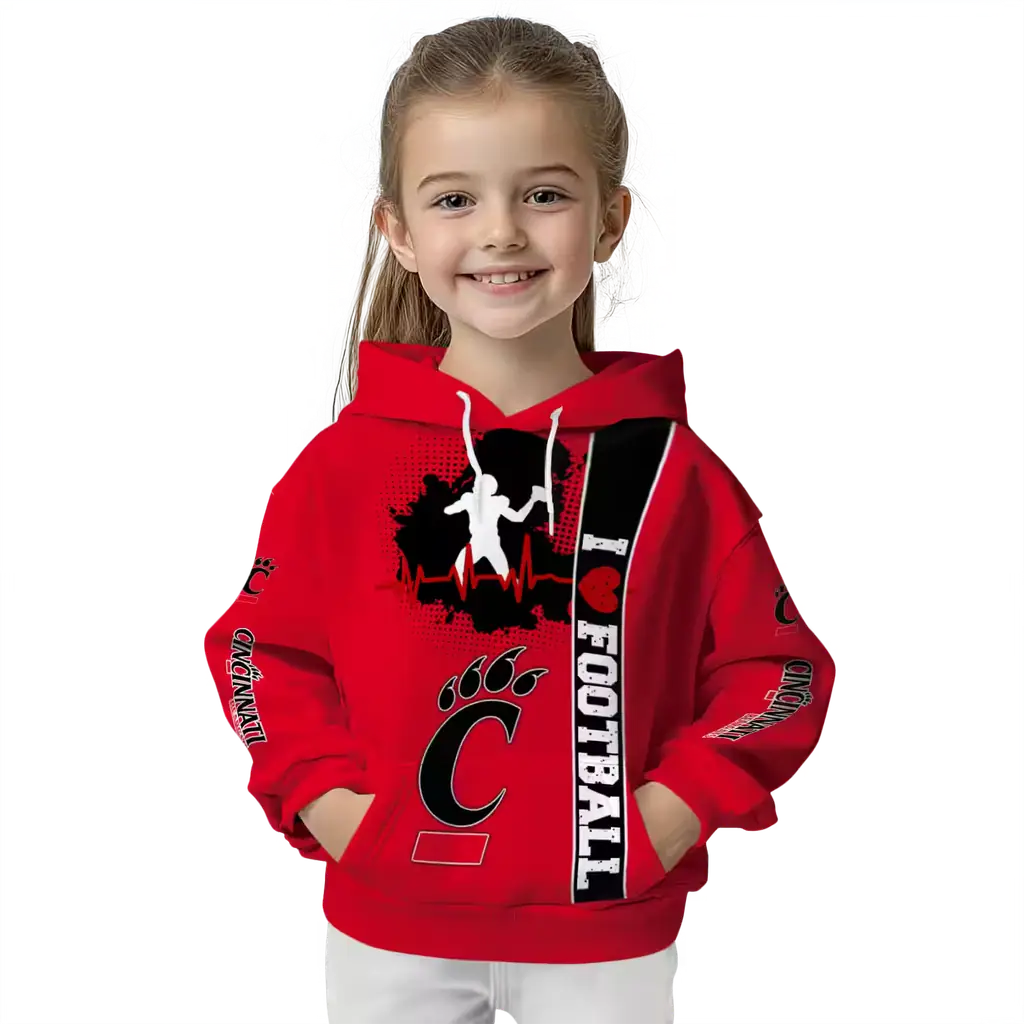 cincinnati bearcats football heartbeat red hoodie top rated cincinnati bearcats football heartbeat red hoodie top rated