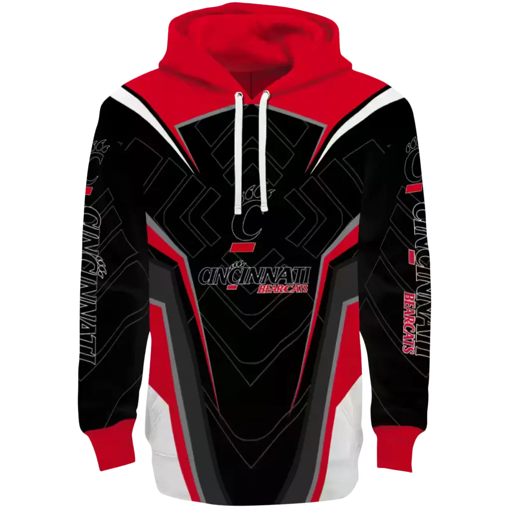 cincinnati bearcats futuristic pattern red black hoodie best selling cincinnati bearcats futuristic pattern red black hoodie best selling