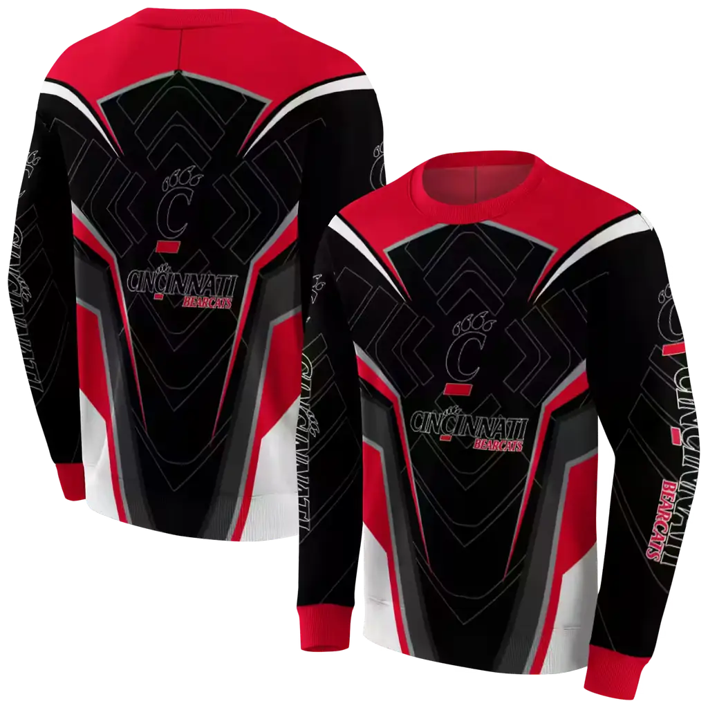 cincinnati bearcats futuristic pattern red black hoodie premium grade cincinnati bearcats futuristic pattern red black hoodie premium grade