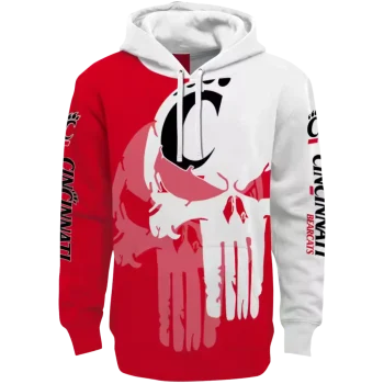 cincinnati bearcats graphic punisher red white hoodie best selling