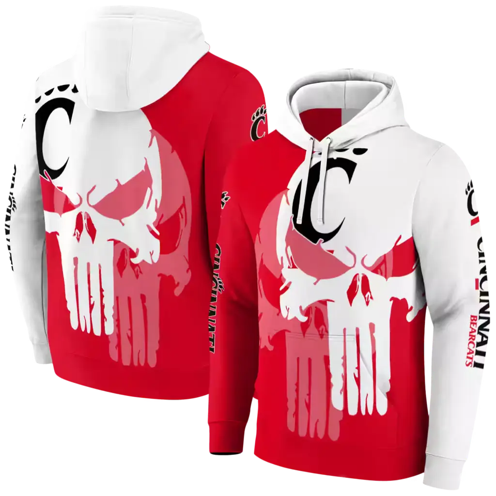 cincinnati bearcats graphic punisher red white hoodie fashion forward cincinnati bearcats graphic punisher red white hoodie fashion forward