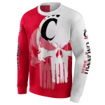 cincinnati bearcats graphic punisher red white hoodie best selling
