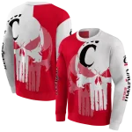 cincinnati bearcats graphic punisher red white hoodie best selling