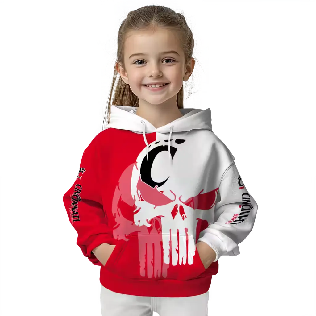 cincinnati bearcats graphic punisher red white hoodie top rated cincinnati bearcats graphic punisher red white hoodie top rated