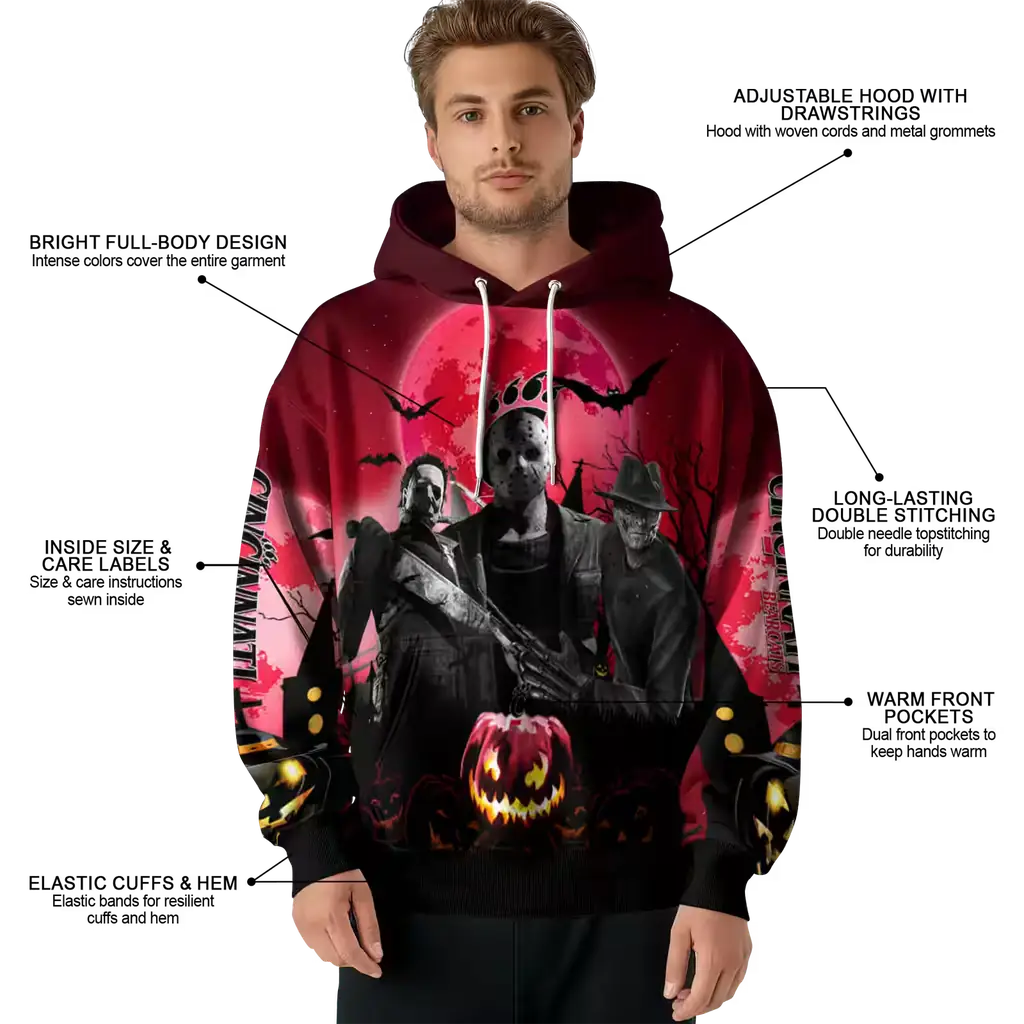 cincinnati bearcats halloween vibes red black hoodie latest model cincinnati bearcats halloween vibes red black hoodie latest model