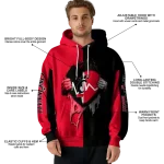 cincinnati bearcats heartbeat graphic red hoodie best selling