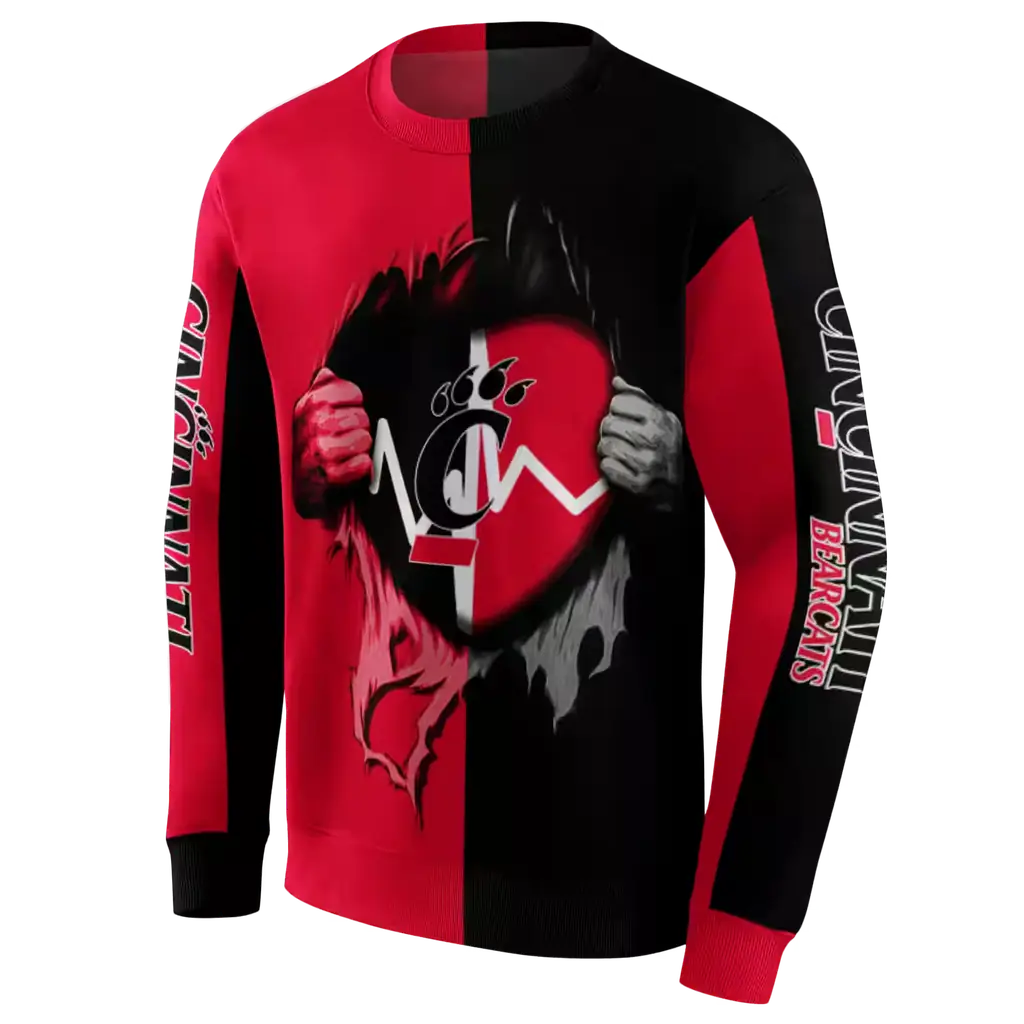 cincinnati bearcats heartbeat graphic red hoodie new arrival cincinnati bearcats heartbeat graphic red hoodie new arrival