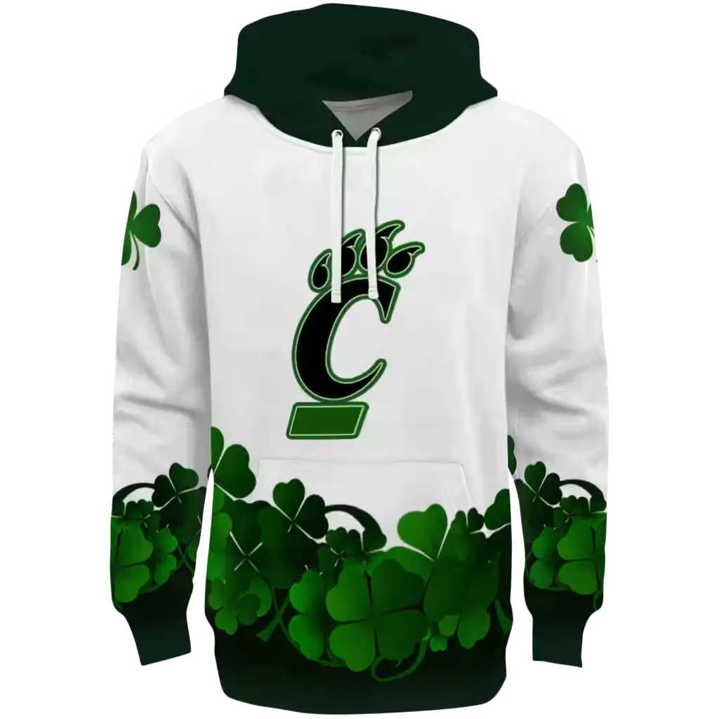 cincinnati bearcats lucky motif white green hoodie best selling cincinnati bearcats lucky motif white green hoodie best selling