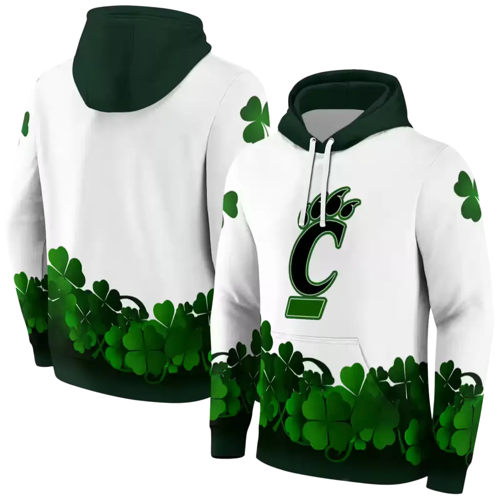 cincinnati bearcats lucky motif white green hoodie fashion forward cincinnati bearcats lucky motif white green hoodie fashion forward