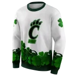 cincinnati bearcats lucky motif white green hoodie best selling