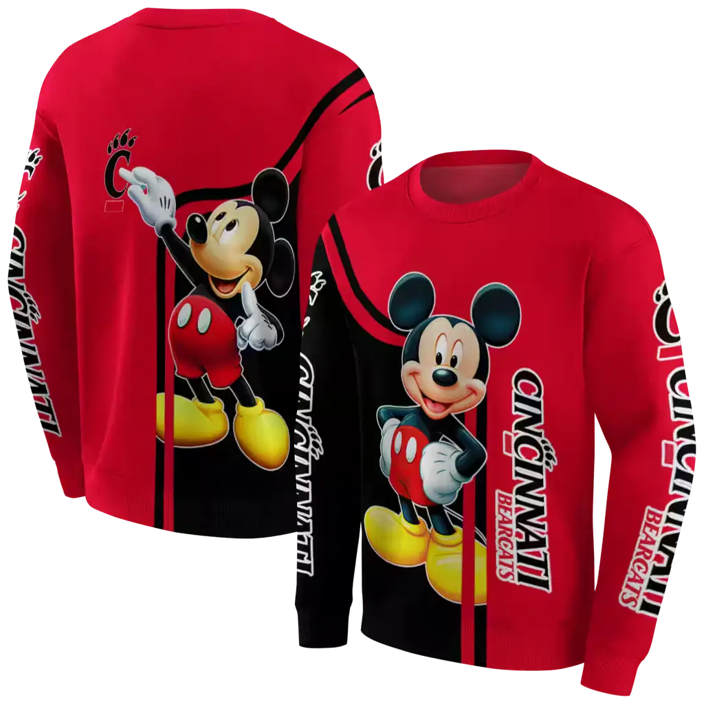 cincinnati bearcats mickey mouse red black hoodie premium grade cincinnati bearcats mickey mouse red black hoodie premium grade