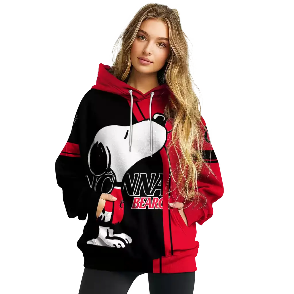 cincinnati bearcats playful snoopy red hoodie high quality cincinnati bearcats playful snoopy red hoodie high quality