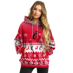 cincinnati bearcats reindeer motif red hoodie best selling