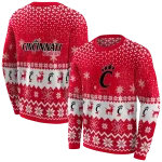 cincinnati bearcats reindeer motif red hoodie best selling