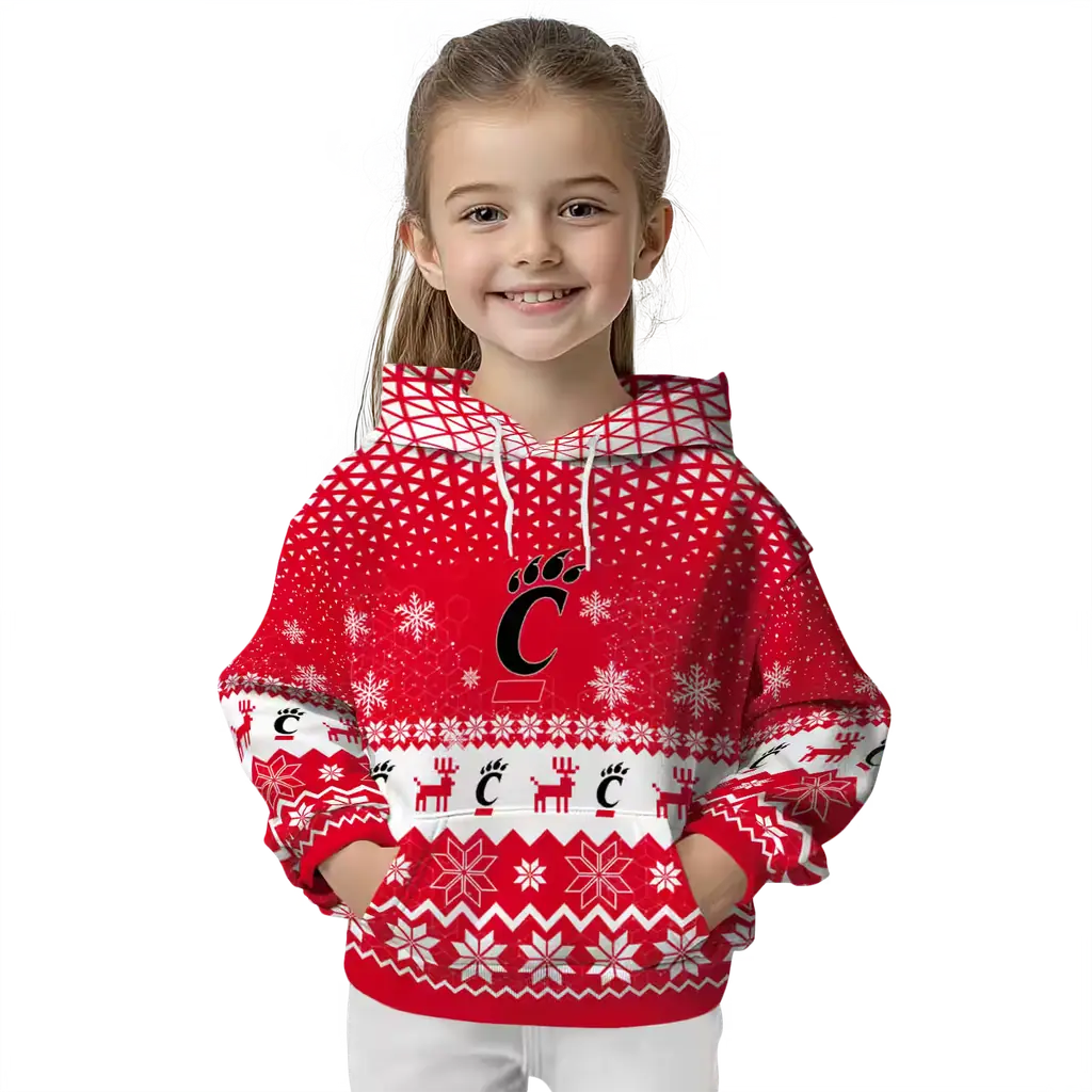 cincinnati bearcats reindeer motif red hoodie top rated cincinnati bearcats reindeer motif red hoodie top rated