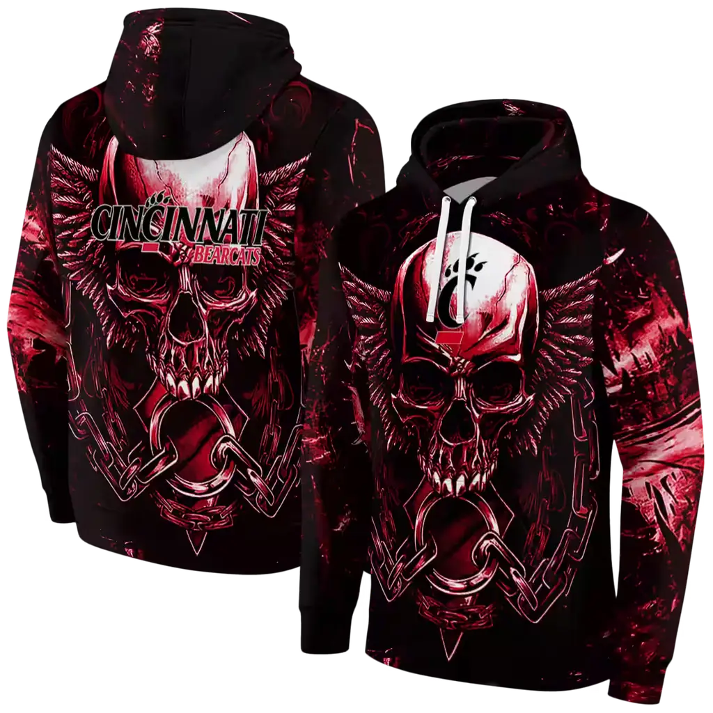 cincinnati bearcats skull artwork red black hoodie fashion forward cincinnati bearcats skull artwork red black hoodie fashion forward