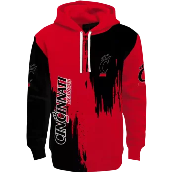 cincinnati bearcats splatter effect red hoodie best selling