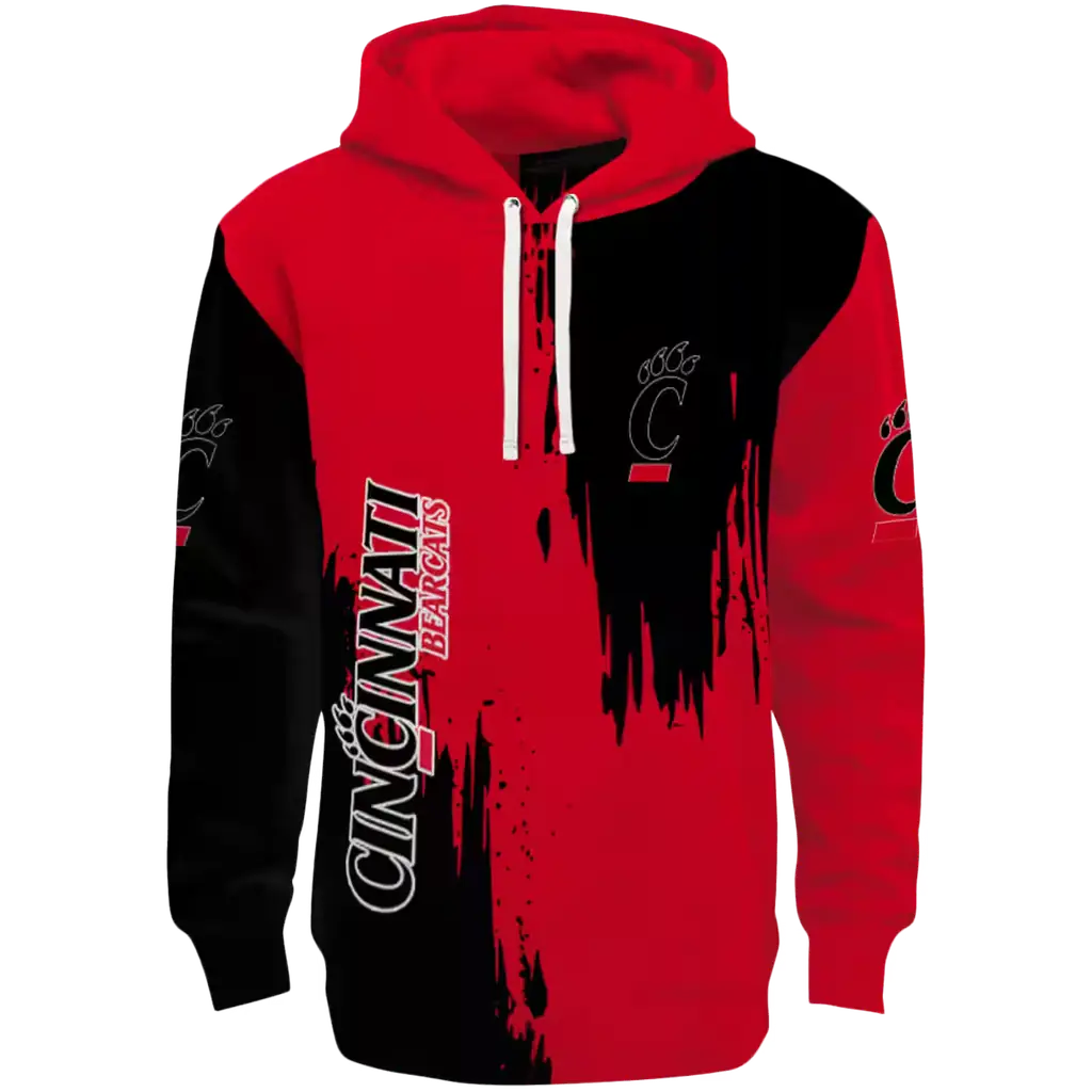 cincinnati bearcats splatter effect red hoodie best selling cincinnati bearcats splatter effect red hoodie best selling