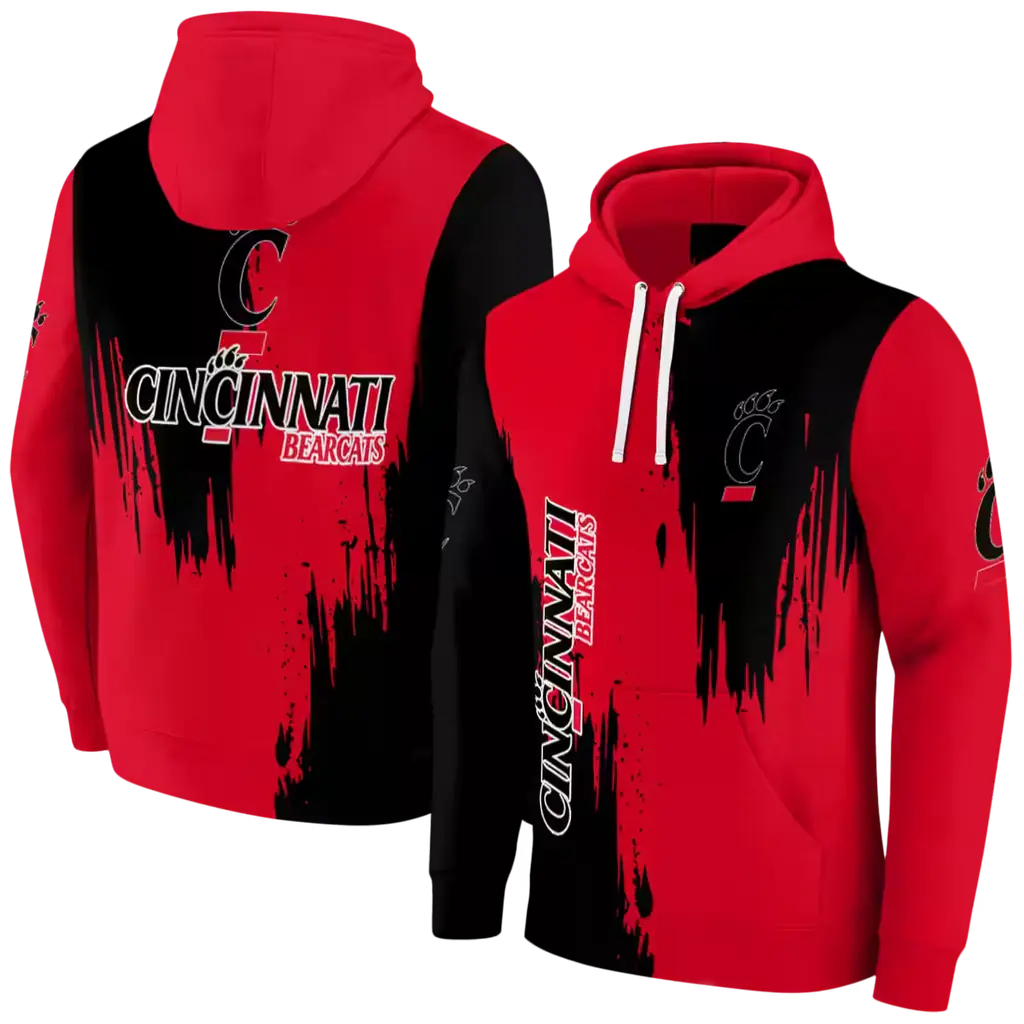cincinnati bearcats splatter effect red hoodie fashion forward cincinnati bearcats splatter effect red hoodie fashion forward