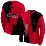 cincinnati bearcats splatter effect red hoodie best selling