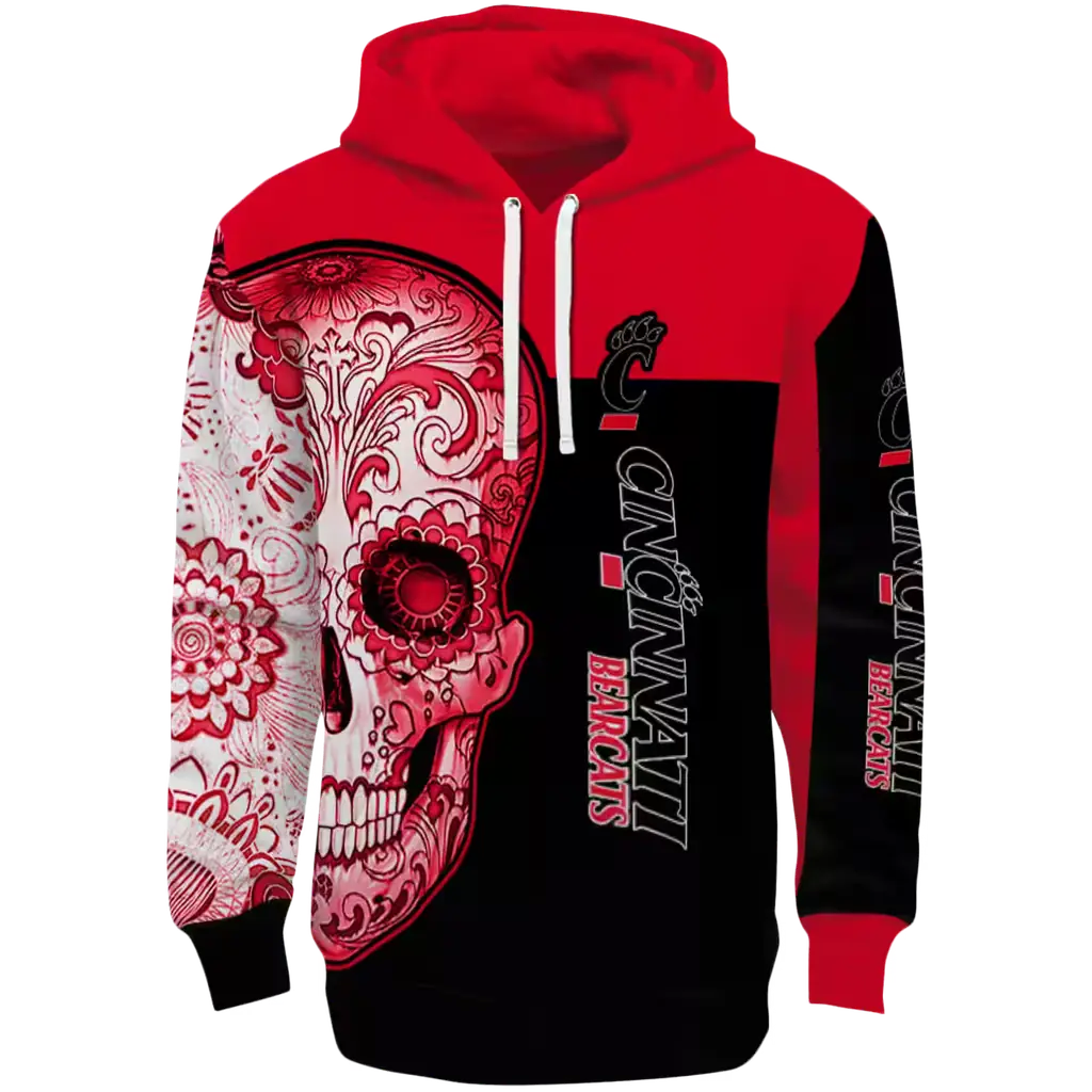 cincinnati bearcats sugar skull red black hoodie best selling cincinnati bearcats sugar skull red black hoodie best selling