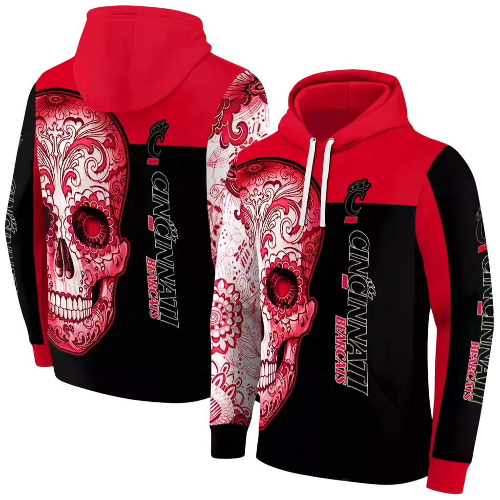 cincinnati bearcats sugar skull red black hoodie fashion forward cincinnati bearcats sugar skull red black hoodie fashion forward