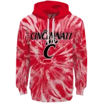 cincinnati bearcats tie dye pattern red hoodie best selling