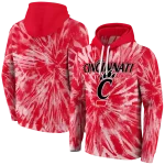 cincinnati bearcats tie dye pattern red hoodie best selling