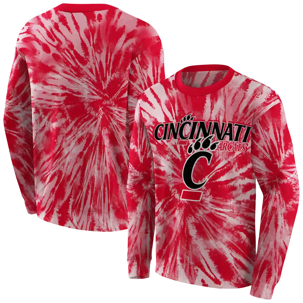 cincinnati bearcats tie dye pattern red hoodie premium grade cincinnati bearcats tie dye pattern red hoodie premium grade