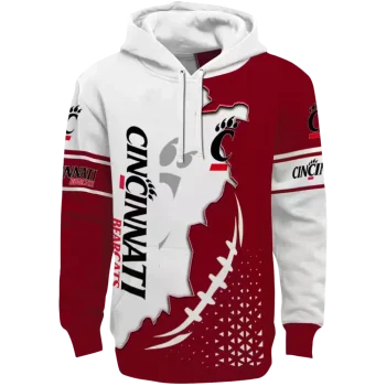 cincinnati bearcats triangular pattern red white hoodie best selling