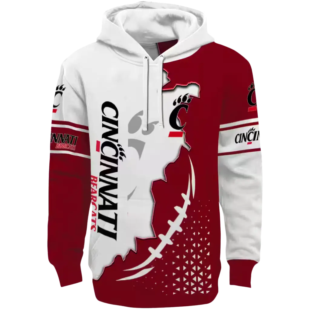 cincinnati bearcats triangular pattern red white hoodie best selling cincinnati bearcats triangular pattern red white hoodie best selling