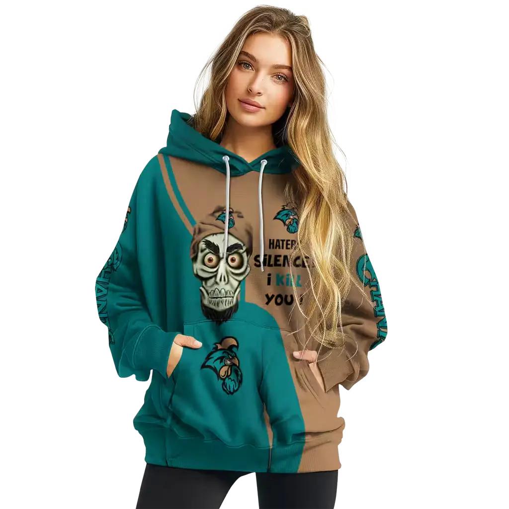 coastal carolina chanticleers achmed skull green hoodie high quality coastal carolina chanticleers achmed skull green hoodie high quality