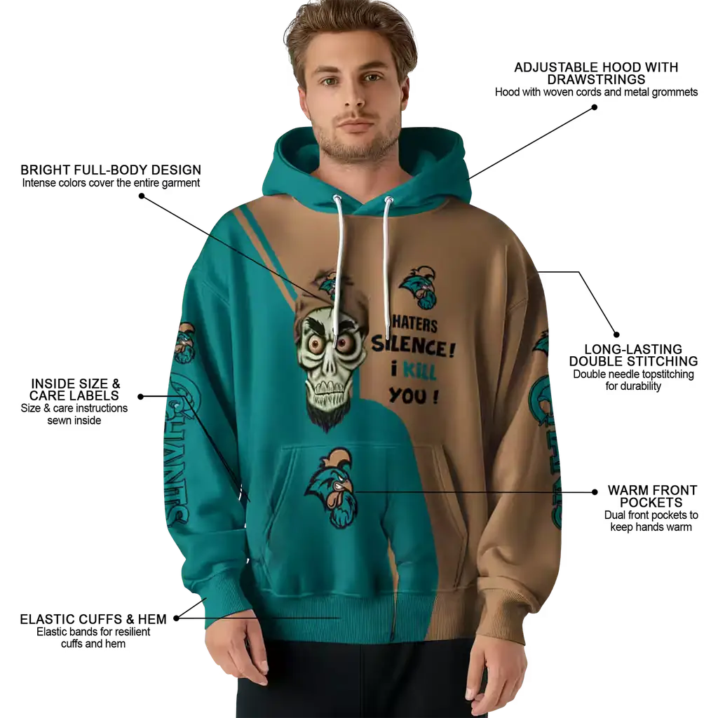 coastal carolina chanticleers achmed skull green hoodie latest model coastal carolina chanticleers achmed skull green hoodie latest model