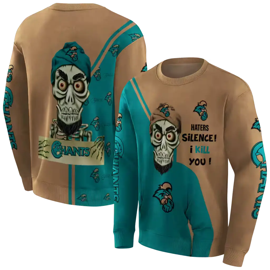 coastal carolina chanticleers achmed skull green hoodie premium grade coastal carolina chanticleers achmed skull green hoodie premium grade