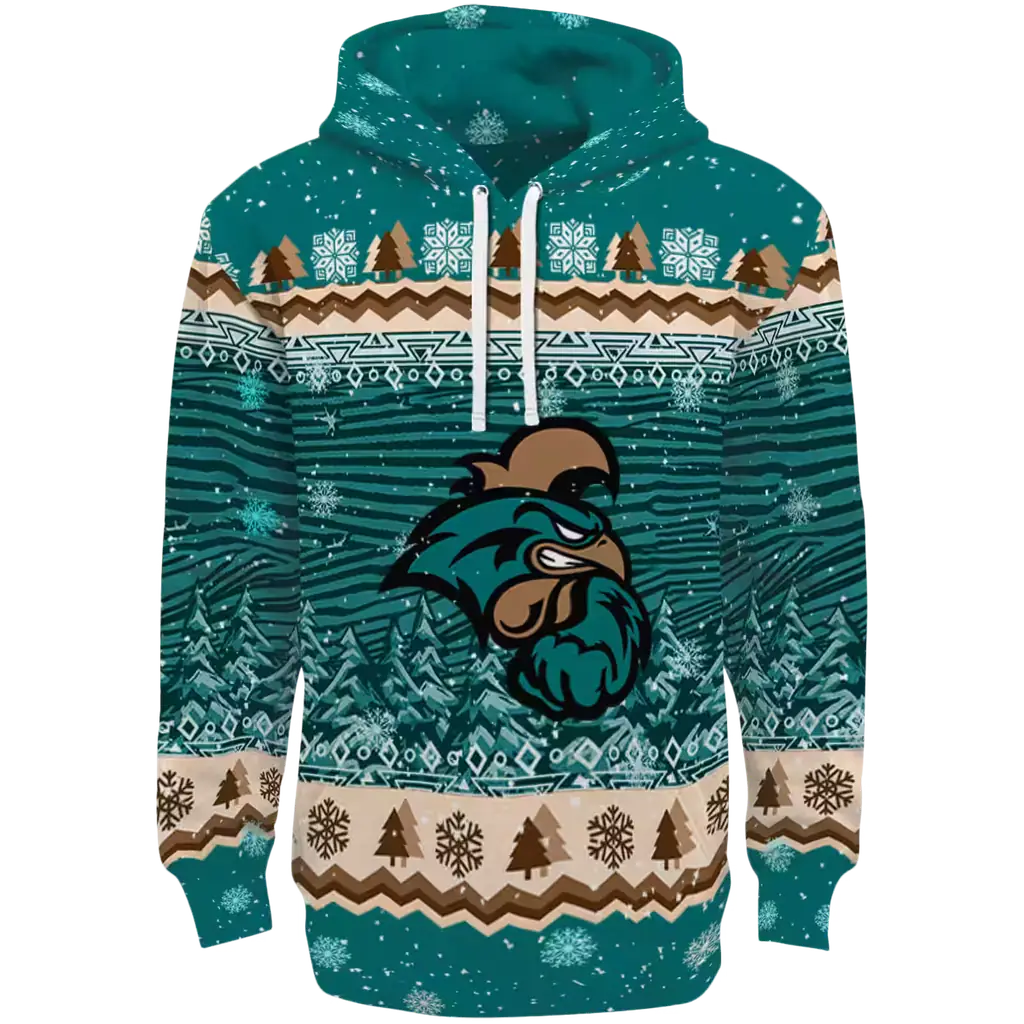 coastal carolina chanticleers christmas trees green hoodie best selling coastal carolina chanticleers christmas trees green hoodie best selling