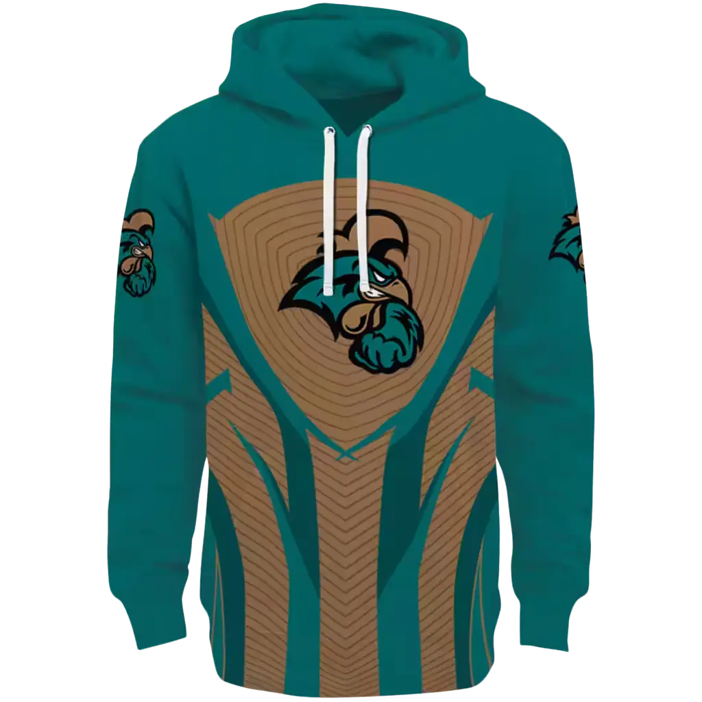 coastal carolina chanticleers concentric lines green black hoodie best selling coastal carolina chanticleers concentric lines green black hoodie best selling