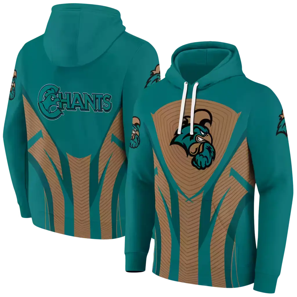 coastal carolina chanticleers concentric lines green black hoodie fashion forward coastal carolina chanticleers concentric lines green black hoodie fashion forward
